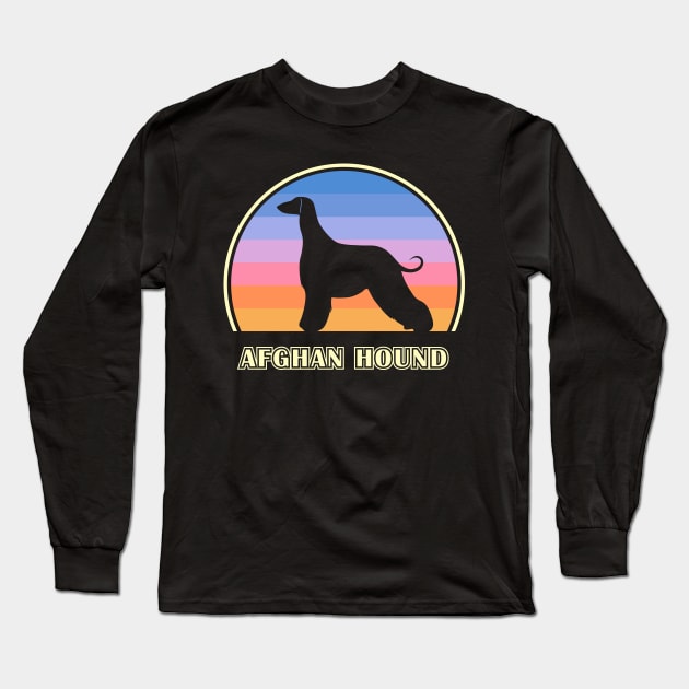 Afghan Hound Vintage Sunset Dog Long Sleeve T-Shirt by millersye